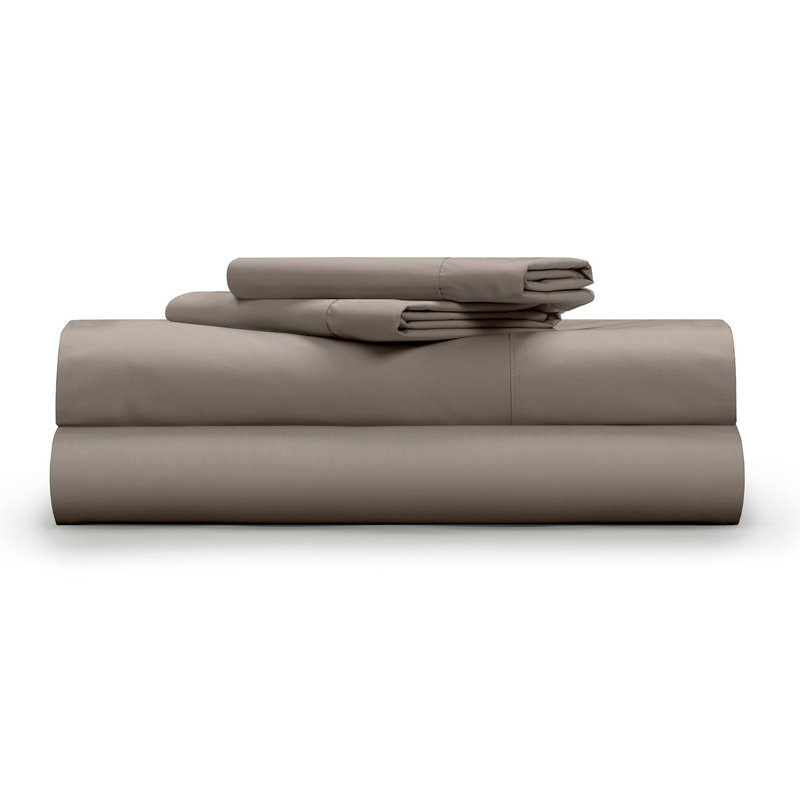 Pillow Guy Cool Crisp 4 Piece Sheet Set Sandy Taupe Full